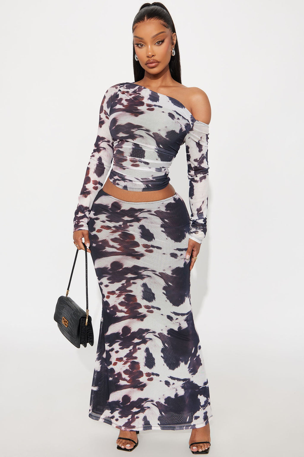 Better Than Before Mesh Skirt Set - Black/combo