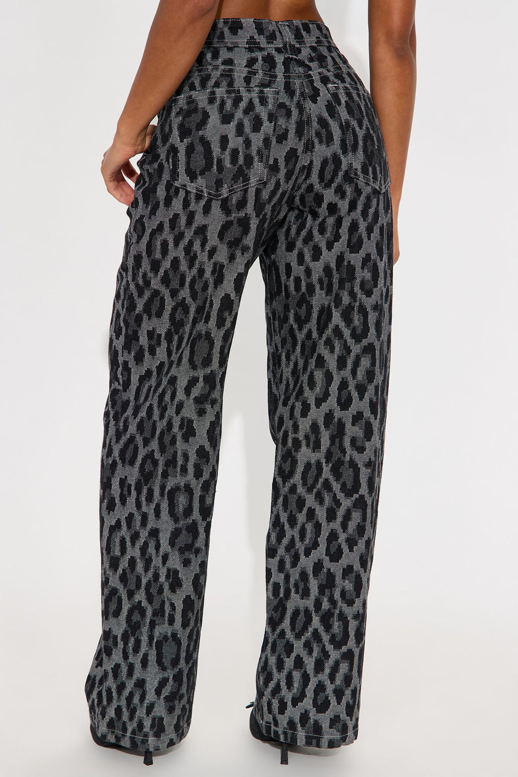 Danger Zone Leopard Straight Leg Jeans - Black/combo