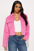 Frankie Wool Trucker Jacket - Pink