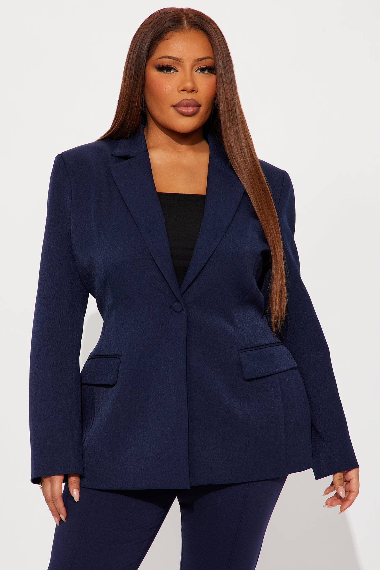 Hailey Hourglass Fitted Blazer - Navy