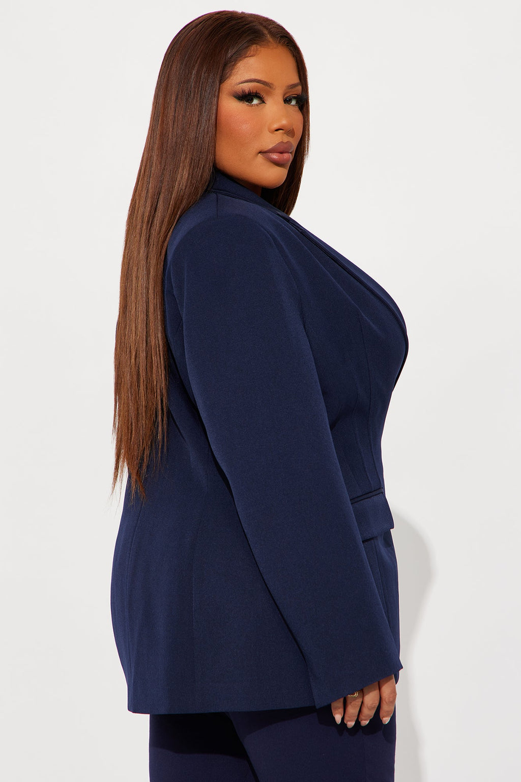 Hailey Hourglass Fitted Blazer - Navy