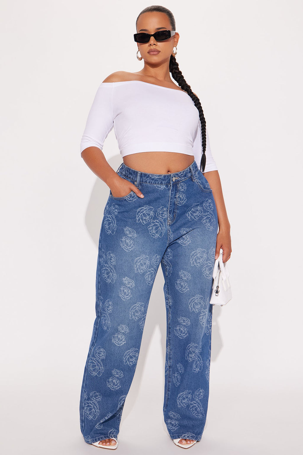 Secret Garden Straight Leg Jeans - Medium Wash