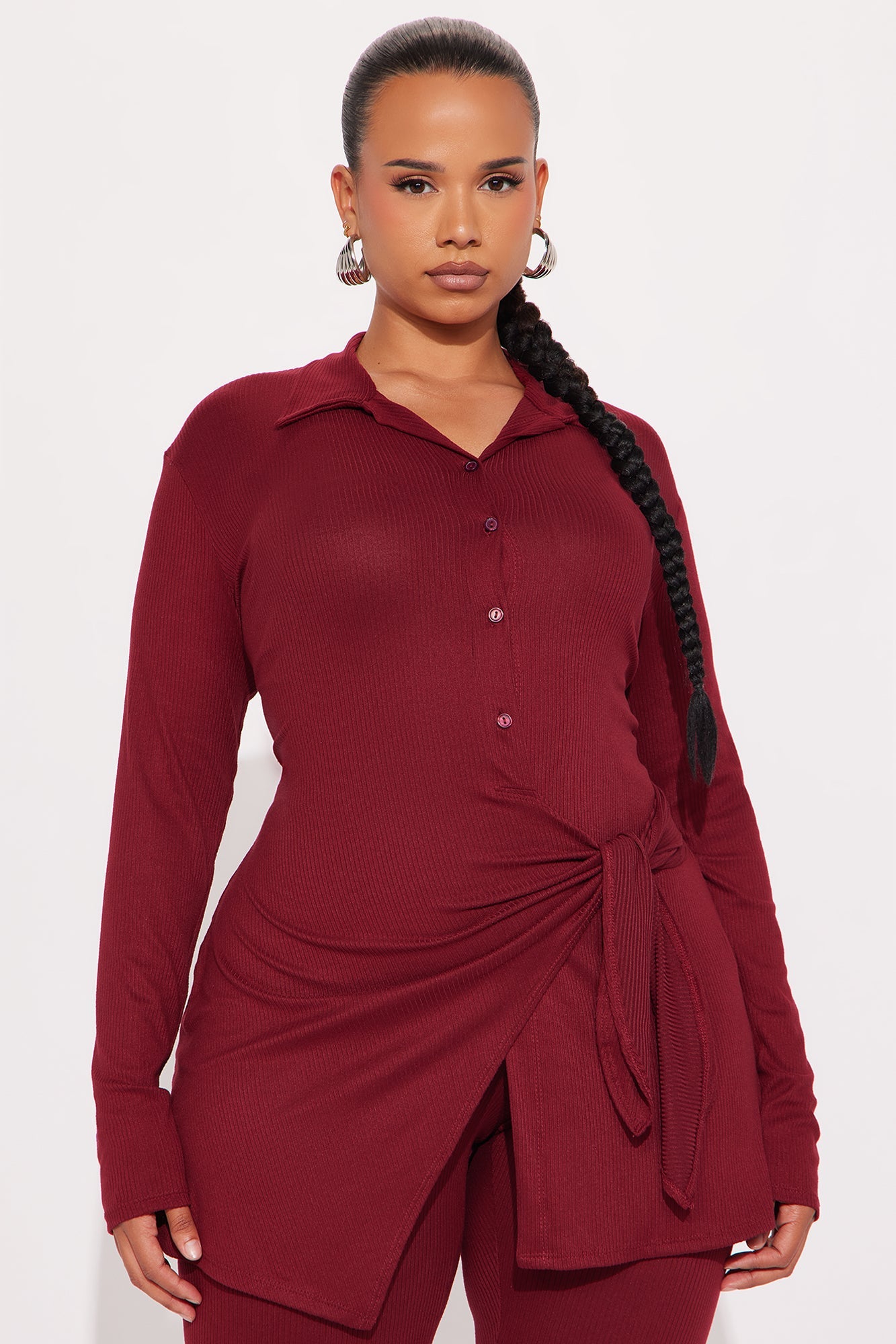 Melissa Ribbed Legging Set - Burgundy