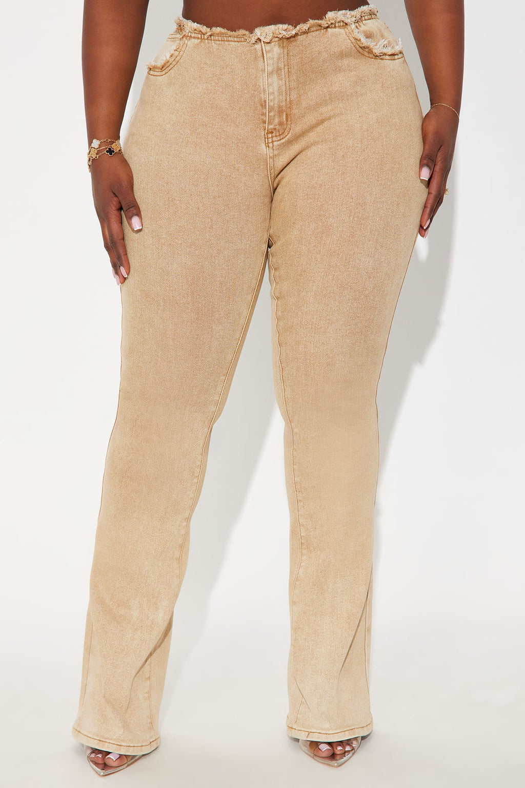 Tall Highly Motivated Stretch Bootcut Jeans - Tan
