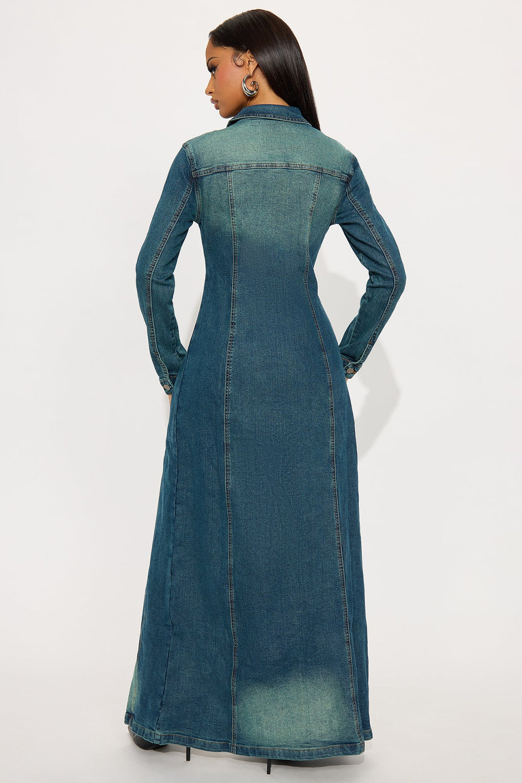 Follow My Lead Denim Trench - Dark Wash