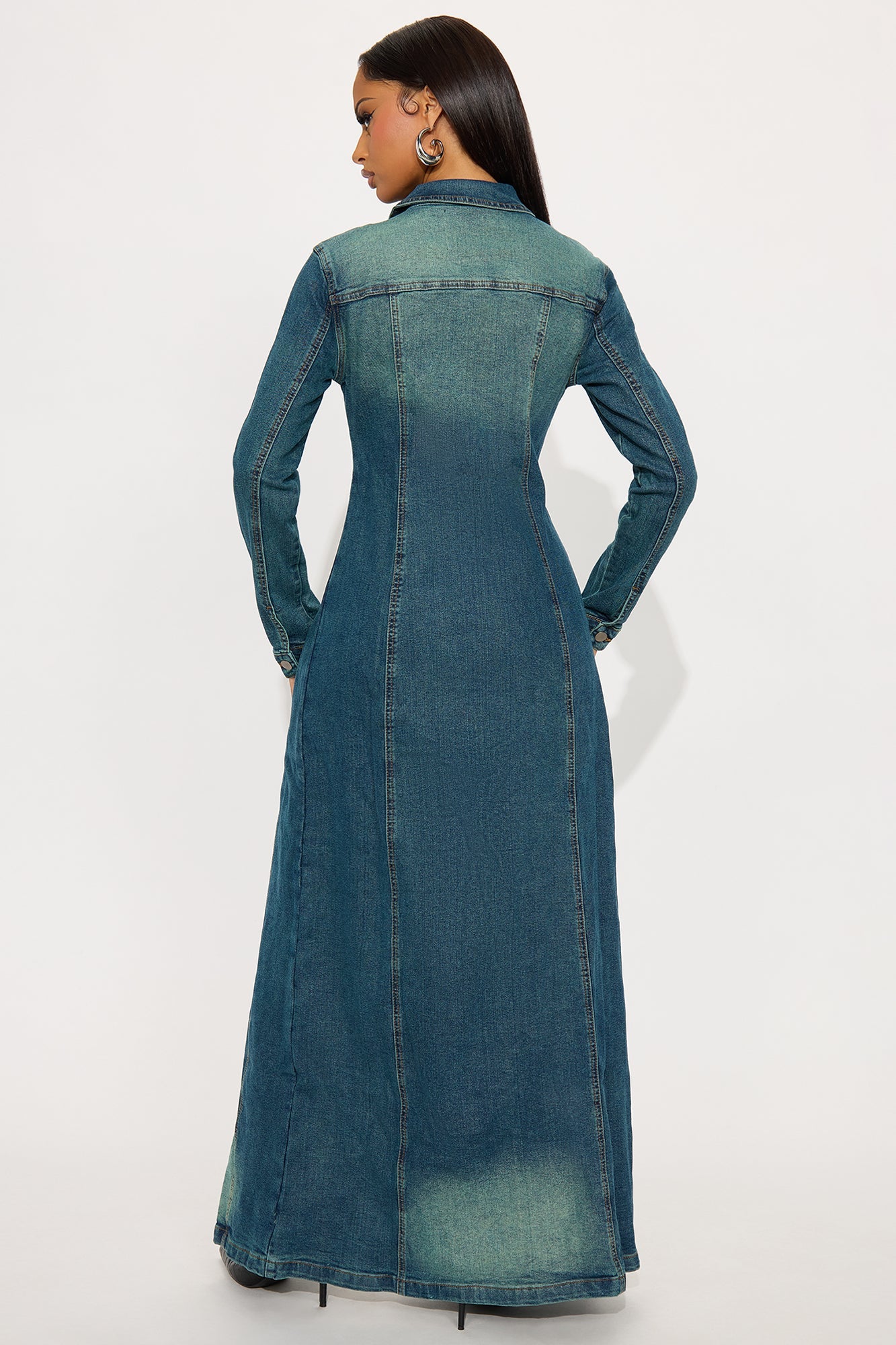 Follow My Lead Denim Trench - Dark Wash