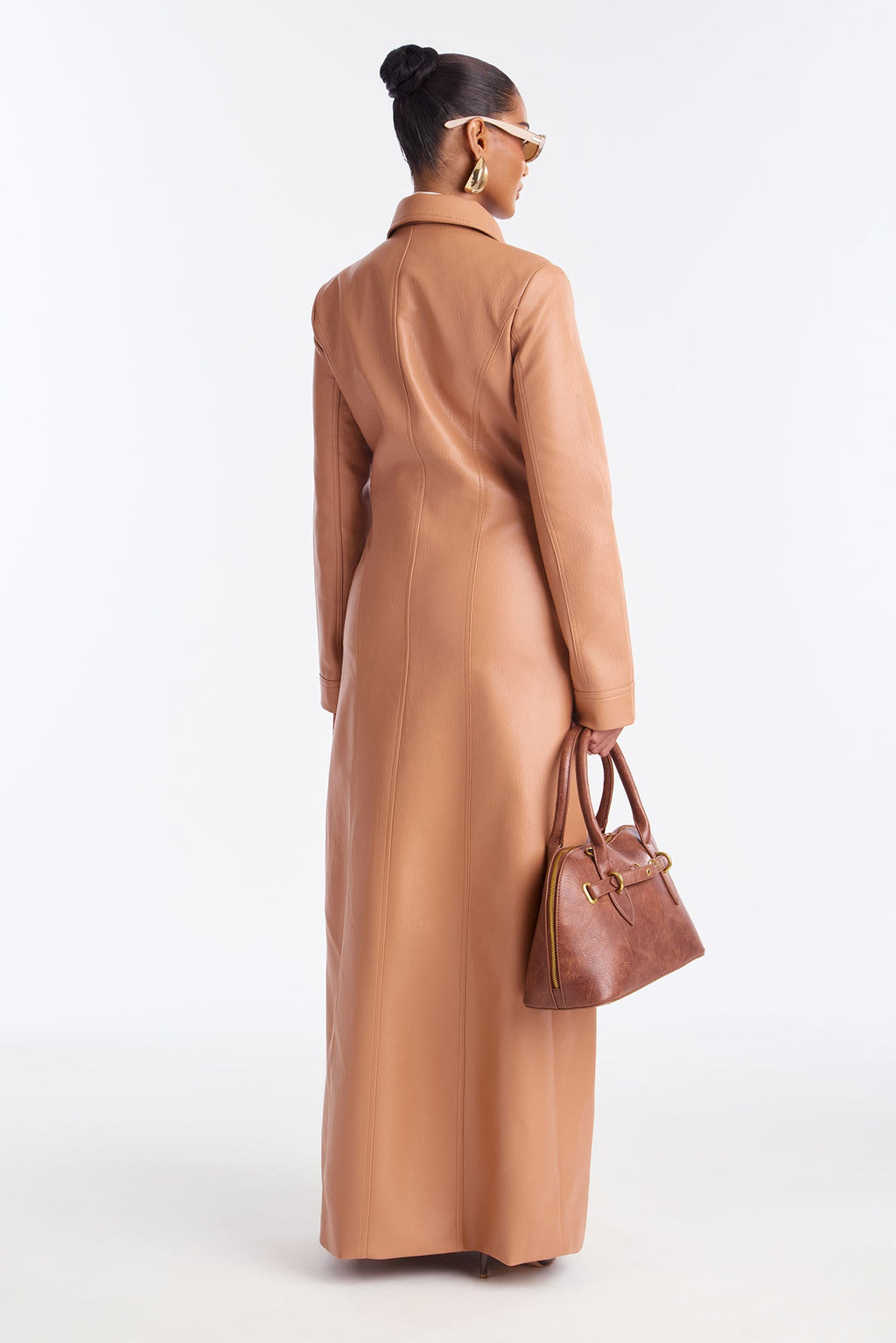 Iris Faux Leather Trench - Mocha