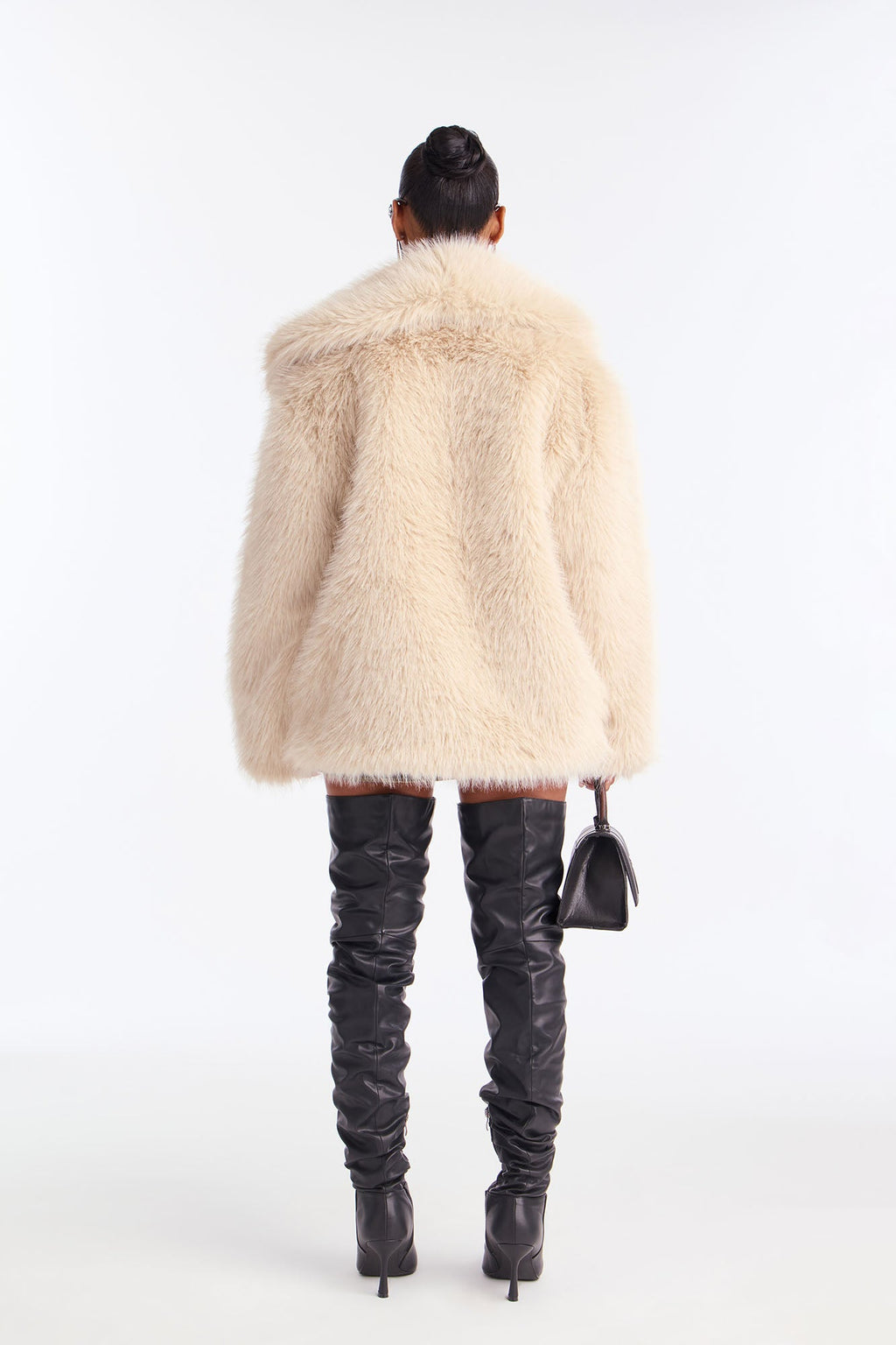 Couture Dreams Faux Fur Coat - Stone