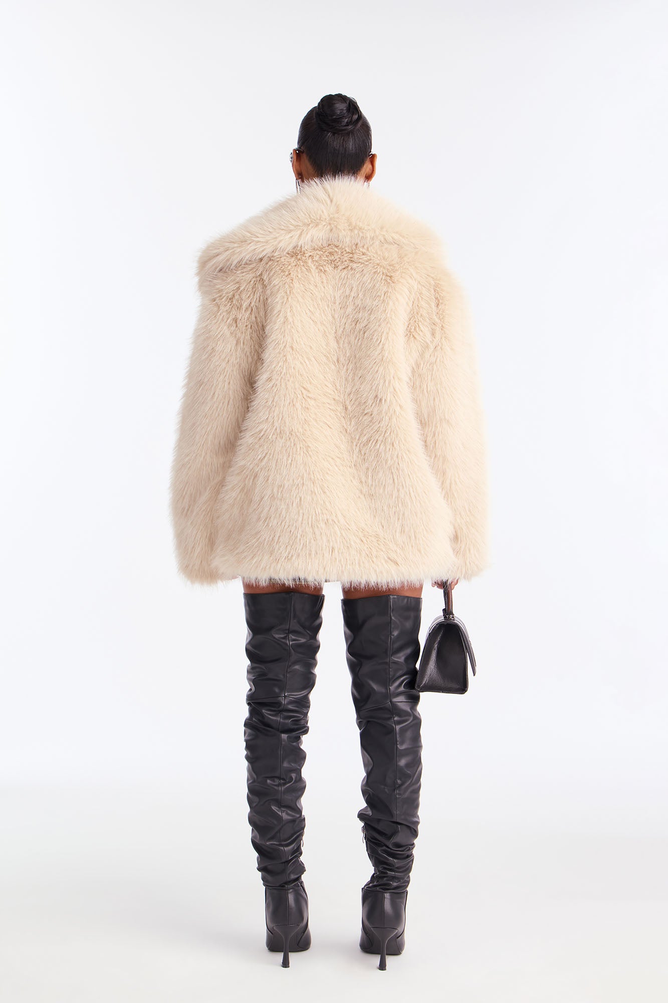 Couture Dreams Faux Fur Coat - Stone