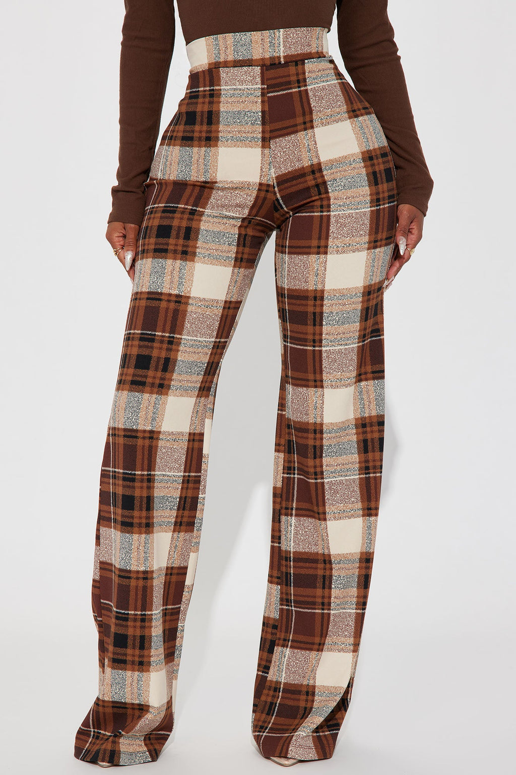 Jahia Flare Pants - Brown/combo