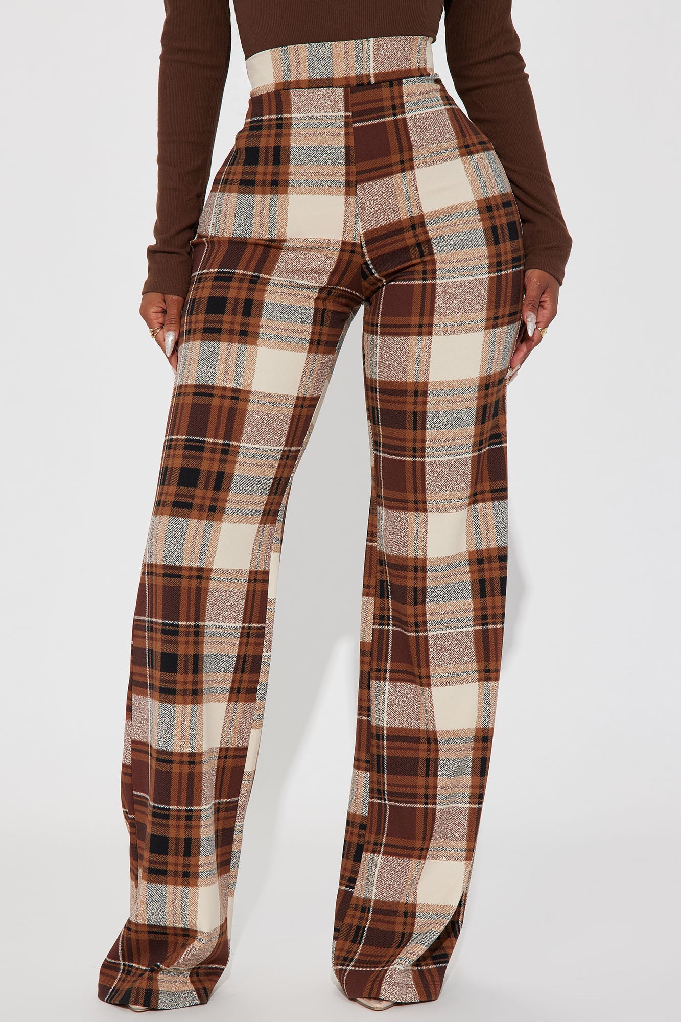 Jahia Flare Pants - Brown/combo