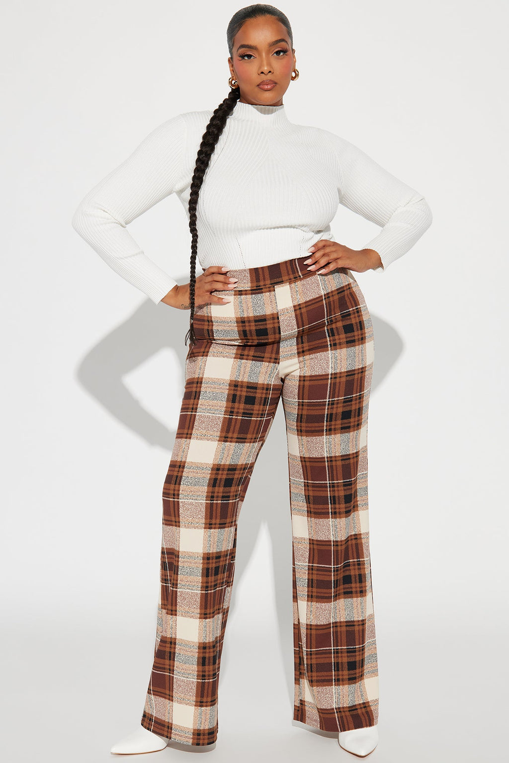Jahia Flare Pants - Brown/combo