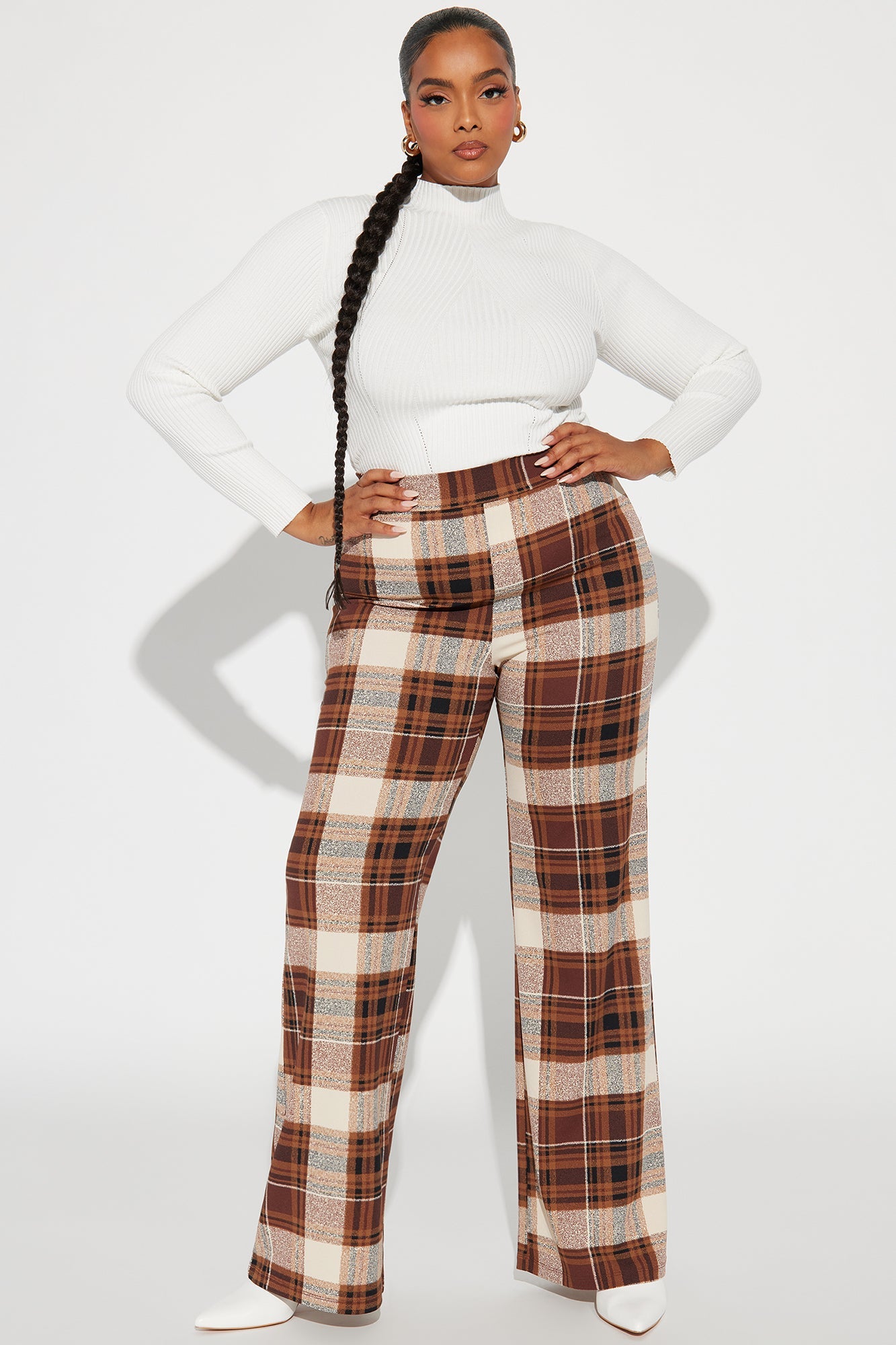 Jahia Flare Pants - Brown/combo