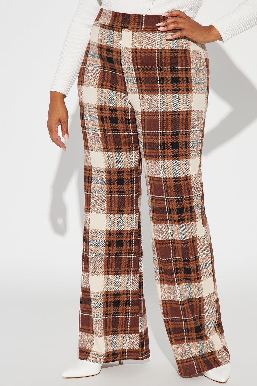 Jahia Flare Pants - Brown/combo