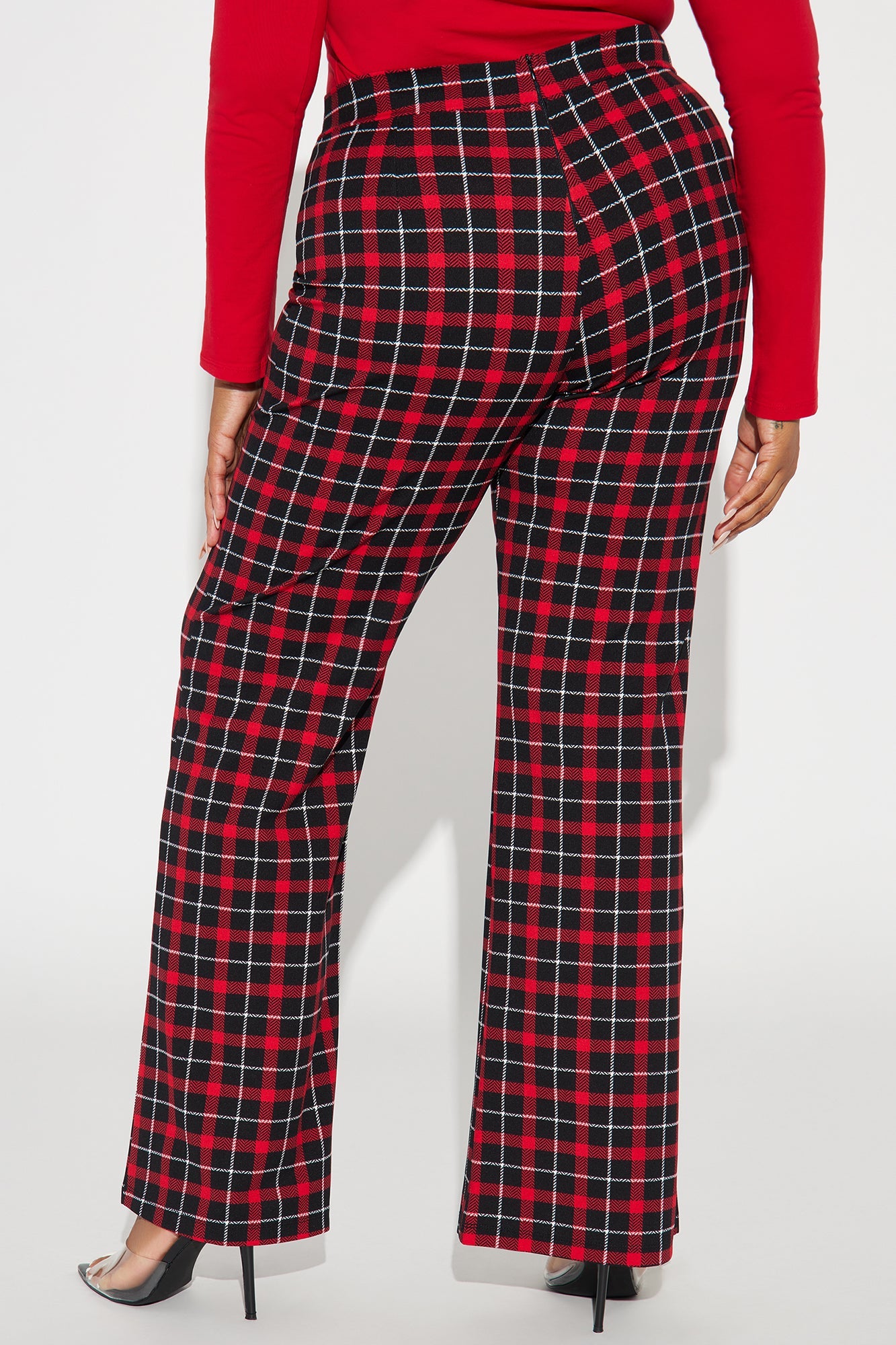 Victoria High Waisted Dress Pant - Red/Black