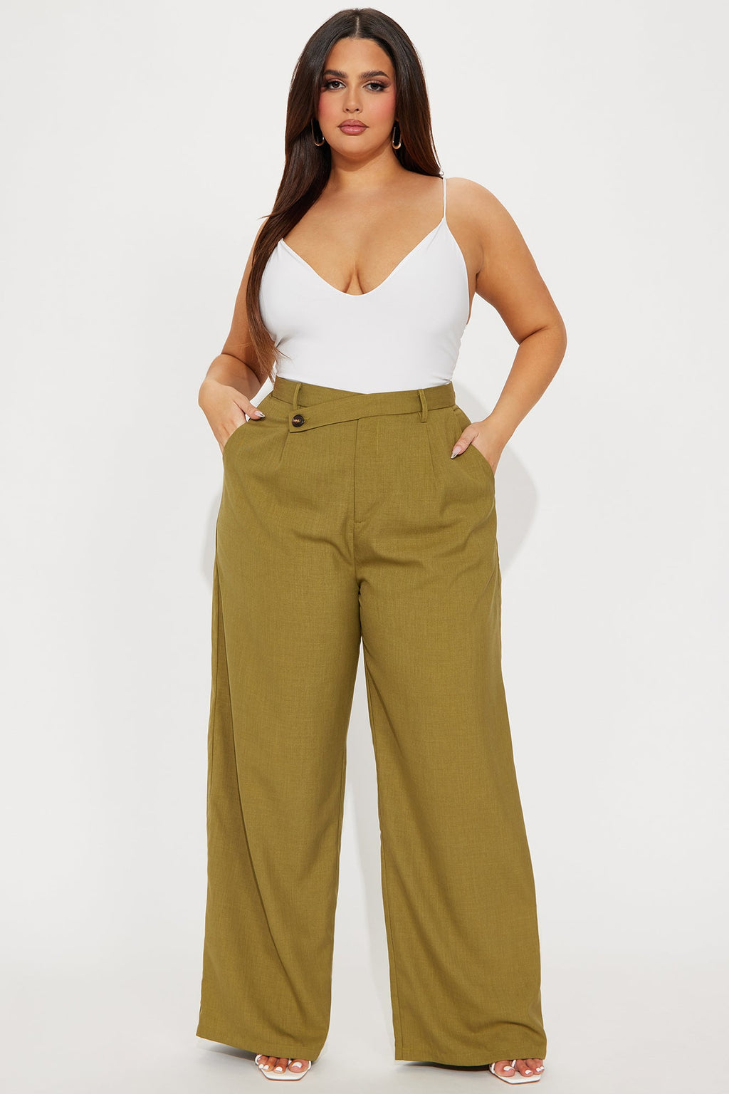 Karli Wide Leg Pant - Chartreuse
