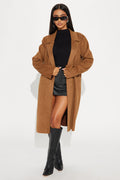 Taylor Faux Suede Trench - Camel