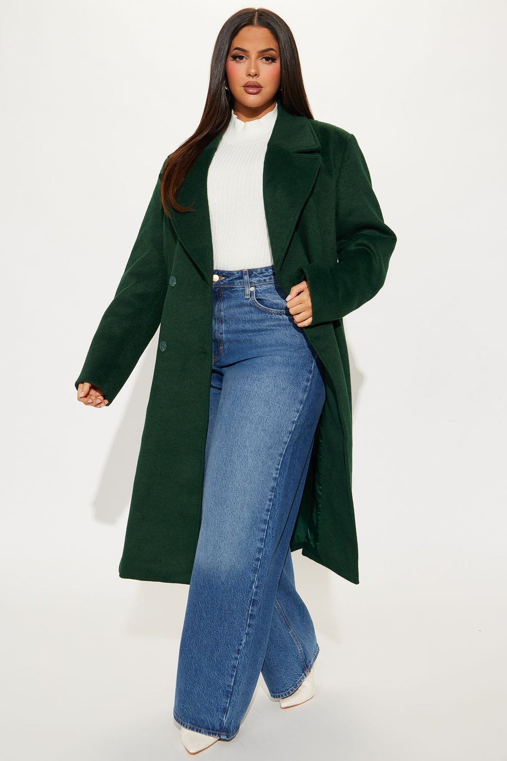 Melonie Wool Trench Coat - Hunter