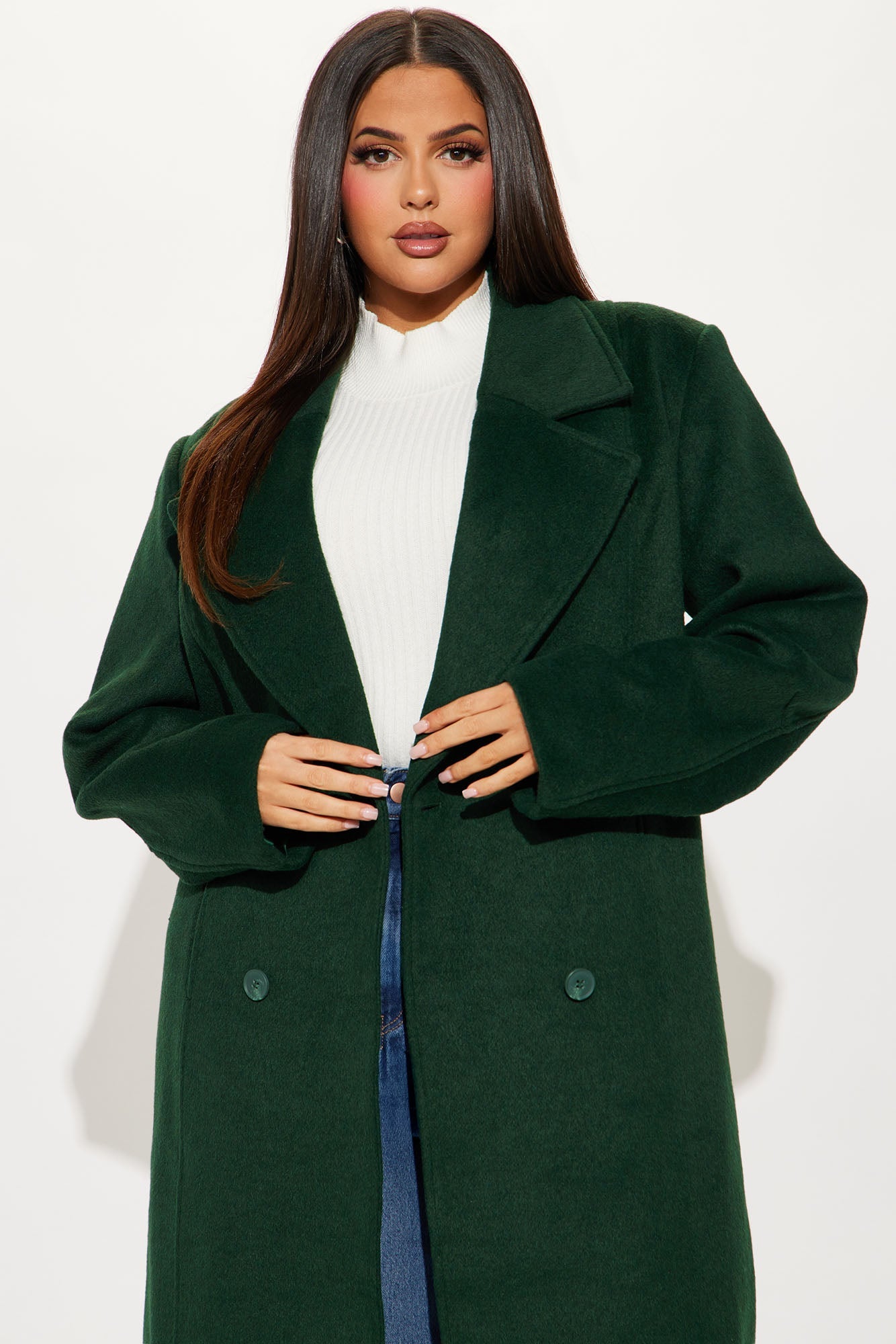 Melonie Wool Trench Coat - Hunter