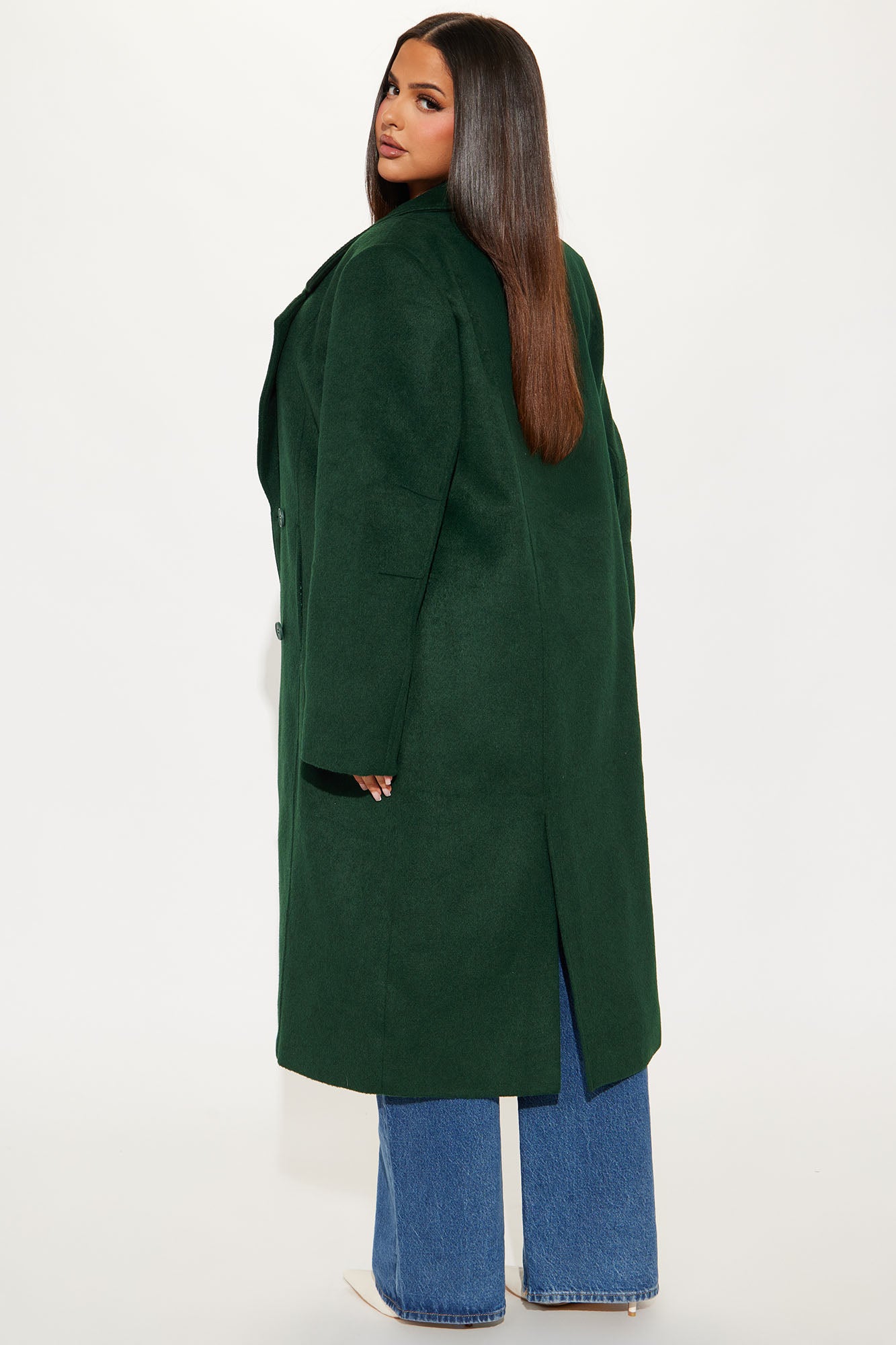 Melonie Wool Trench Coat - Hunter