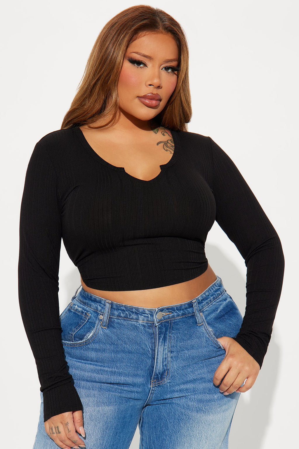 Koryn Ribbed Top - Black
