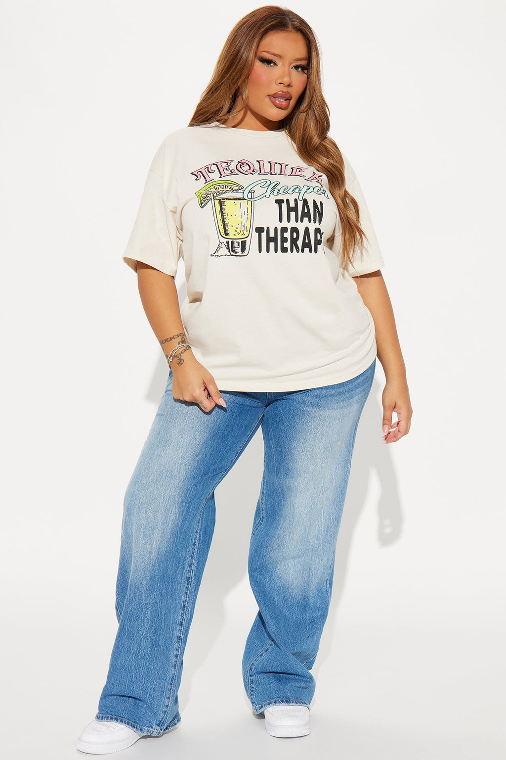 Tequila Cheaper Than Therapy Tee - Off White