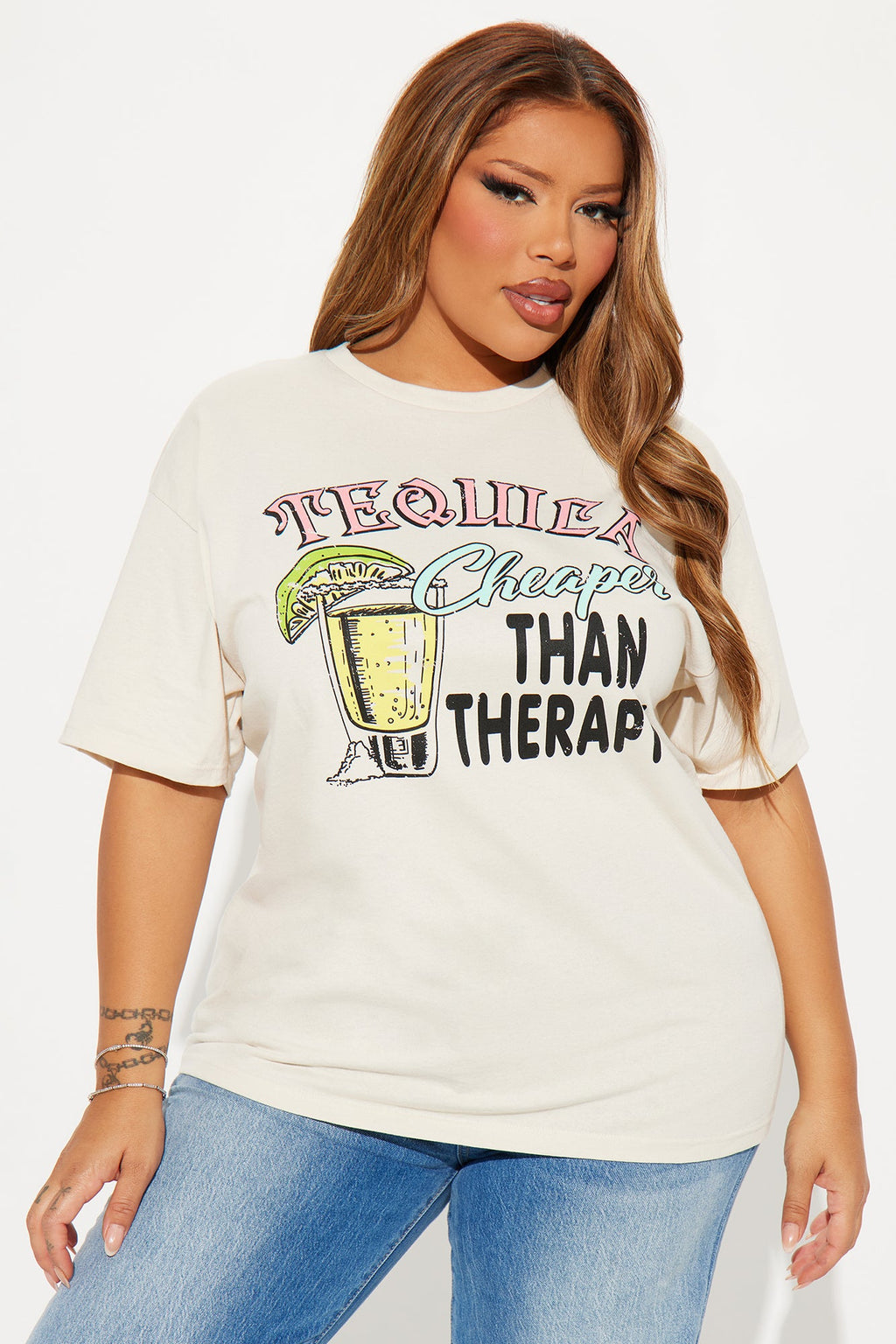 Tequila Cheaper Than Therapy Tee - Off White