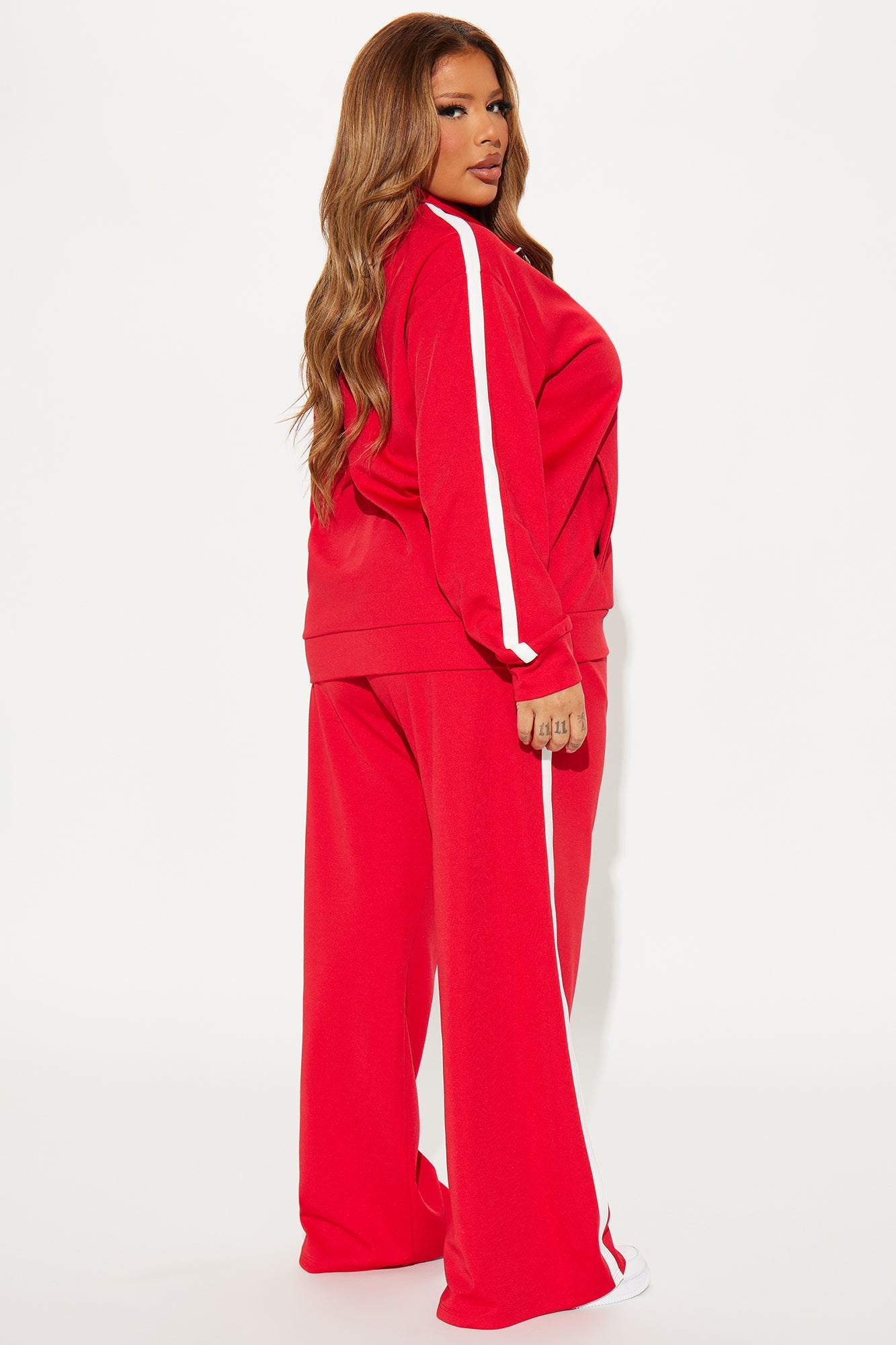 Lucca Oversized Track Pant Set - Red
