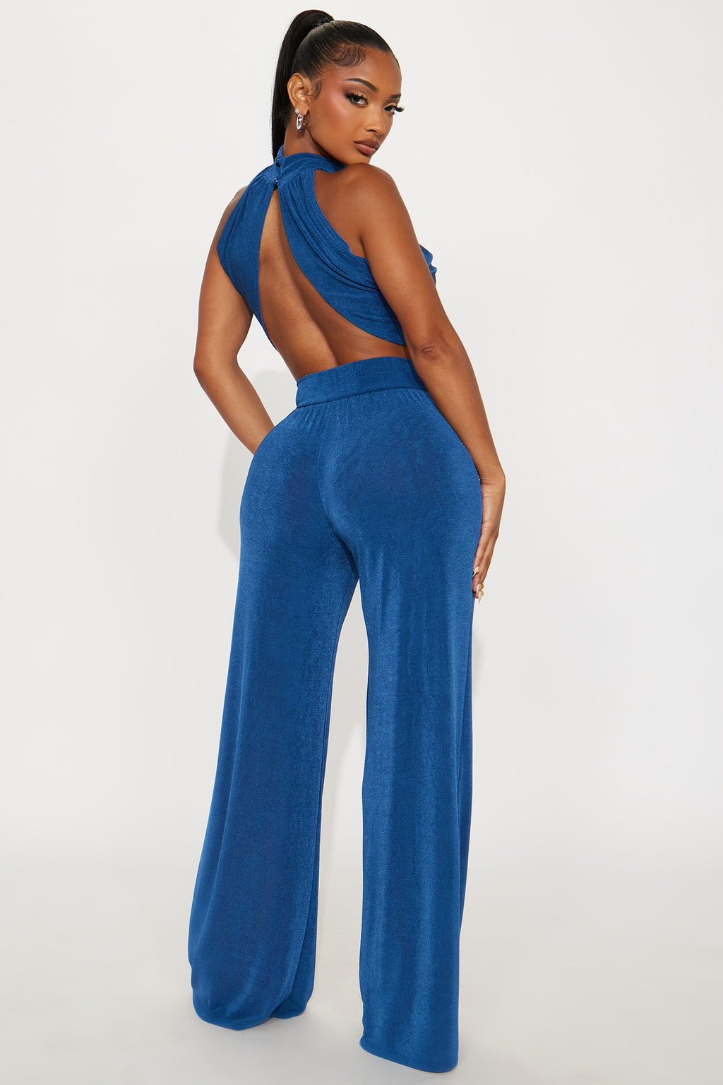 Must Be Nice Wide Leg Pant Set - Blue
