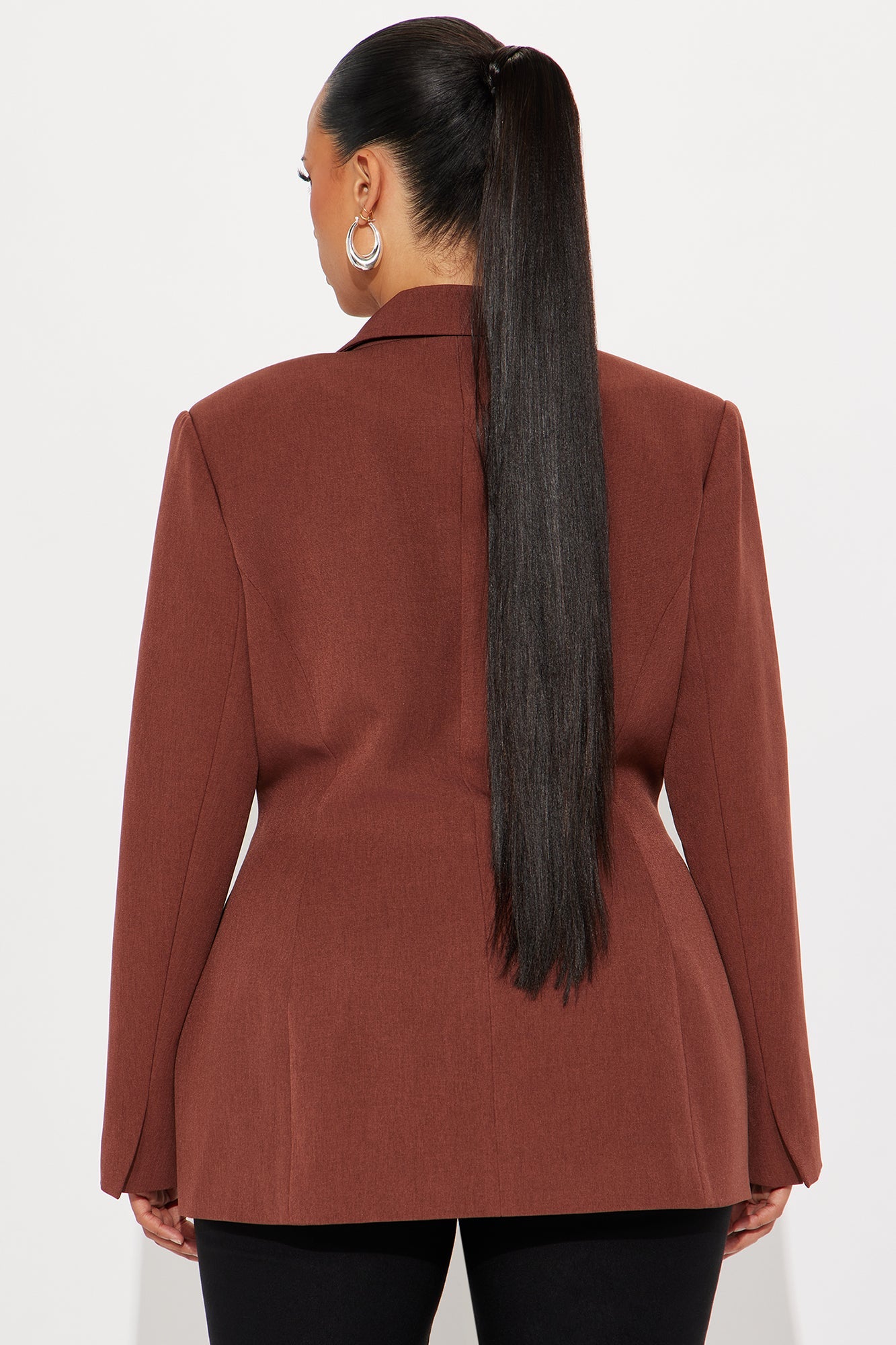 Hailey Hourglass Fitted Blazer - Mocha