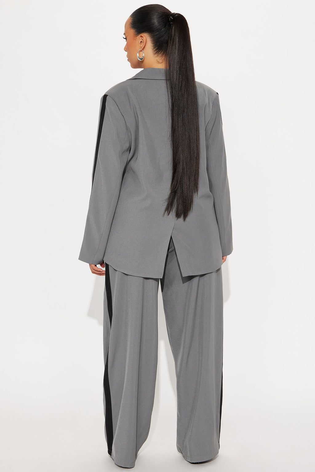 Power Ceo Blazer Pant Set - Grey/Black