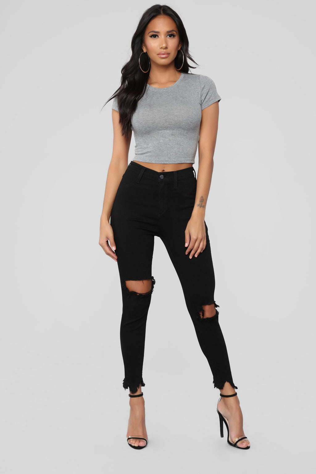 Robin Crop Top - Heather Grey