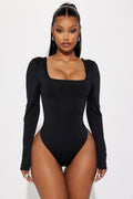 Tina Double Lined Bodysuit - Black