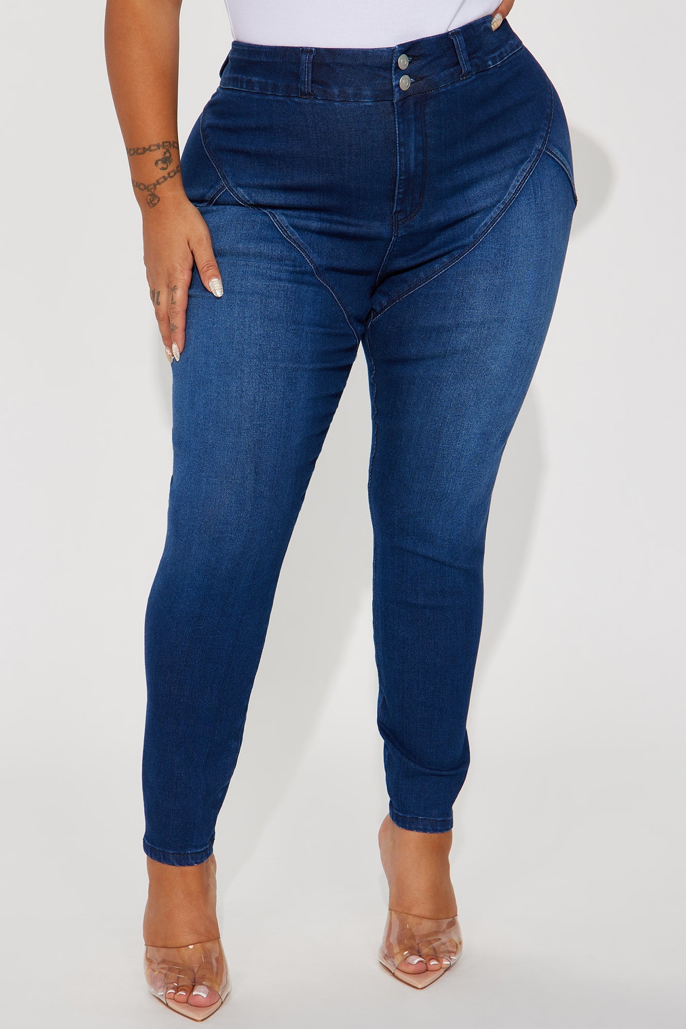 Booty So Good Moto Stretch Skinny Jeans - Dark Wash