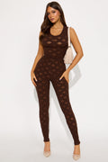 Alessandra Skinny Leg Pant Set - Brown