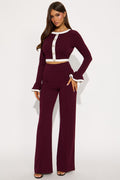 Fancy Seeing You Pant Set - Wine