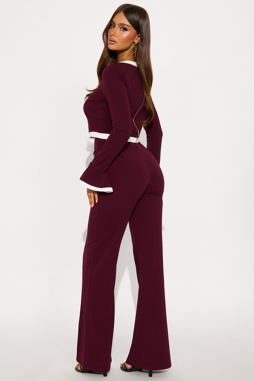 Fancy Seeing You Pant Set - Wine