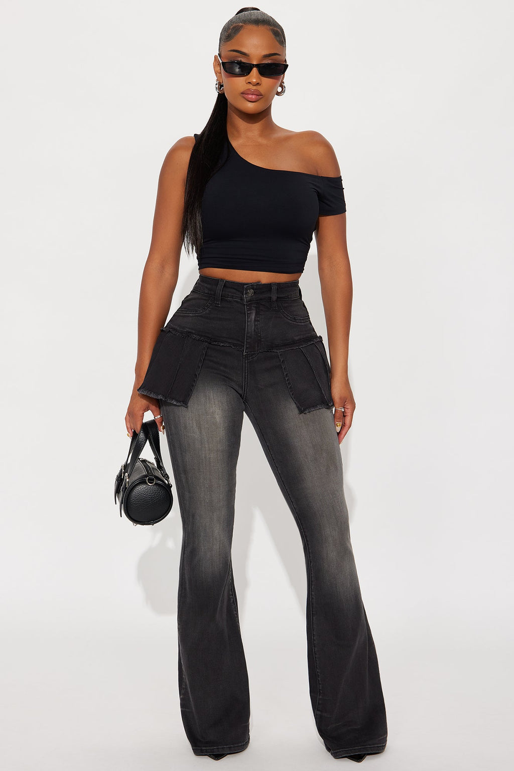 Real Thing Skirted Jeans - Black Wash