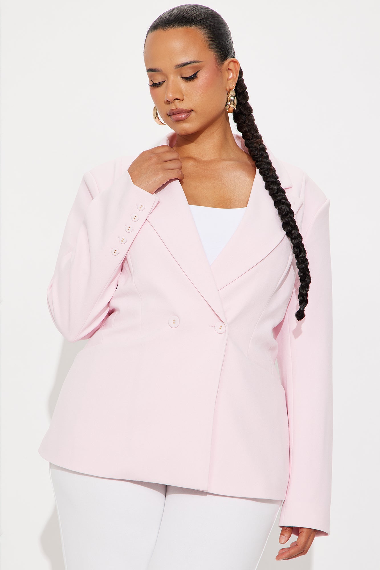 Charlie Fitted Blazer - Light Pink
