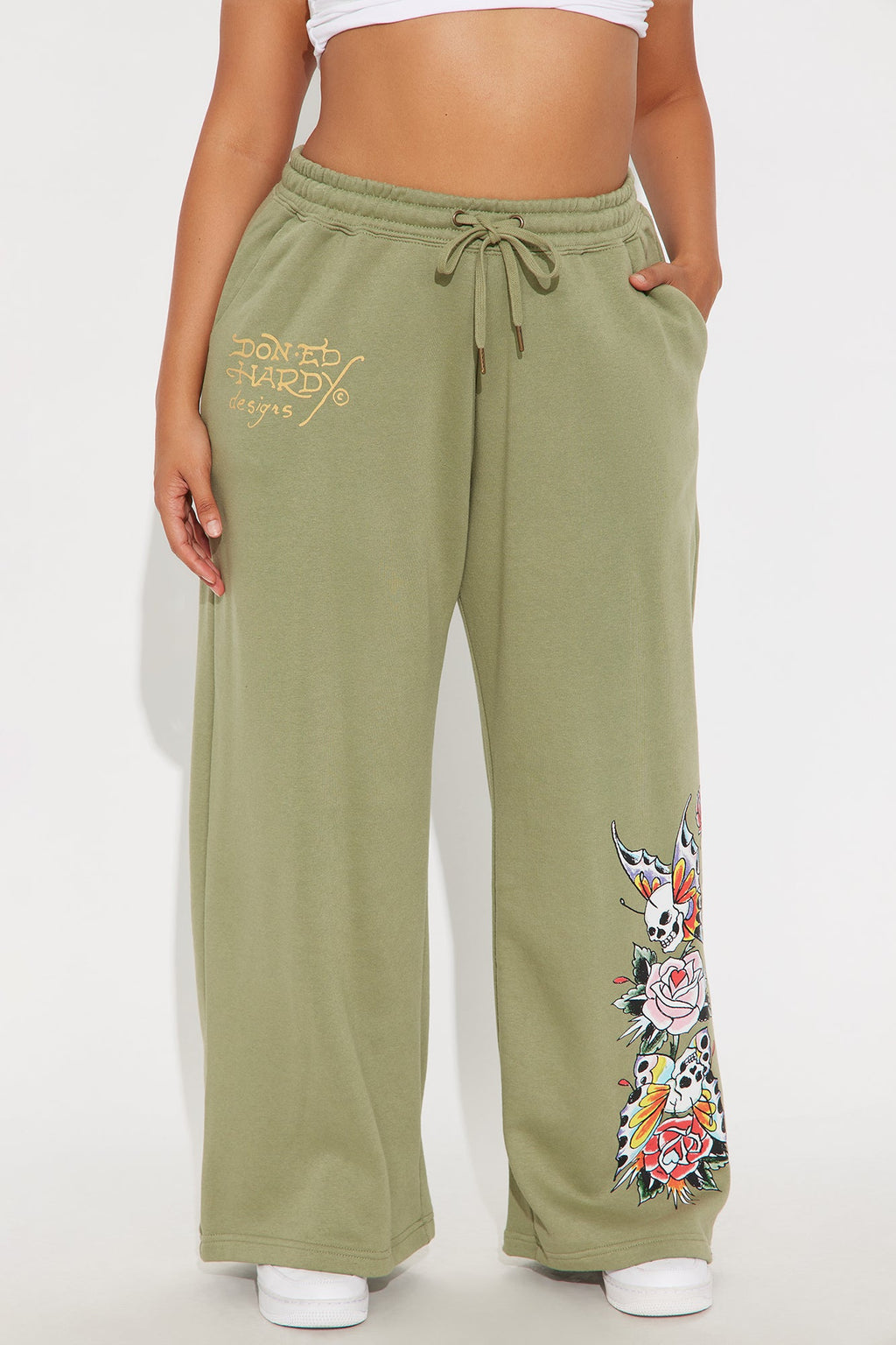 Ed Hardy Butterfly Pant - Sage