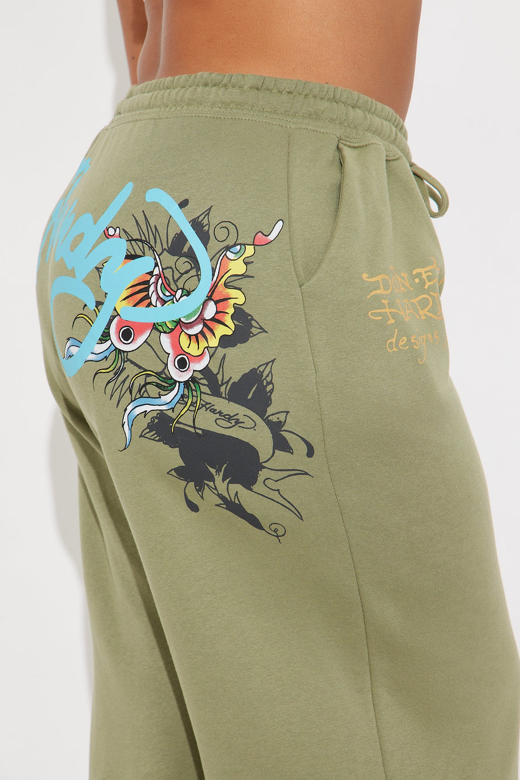 Ed Hardy Butterfly Pant - Sage