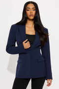 Hailey Hourglass Fitted Blazer - Navy