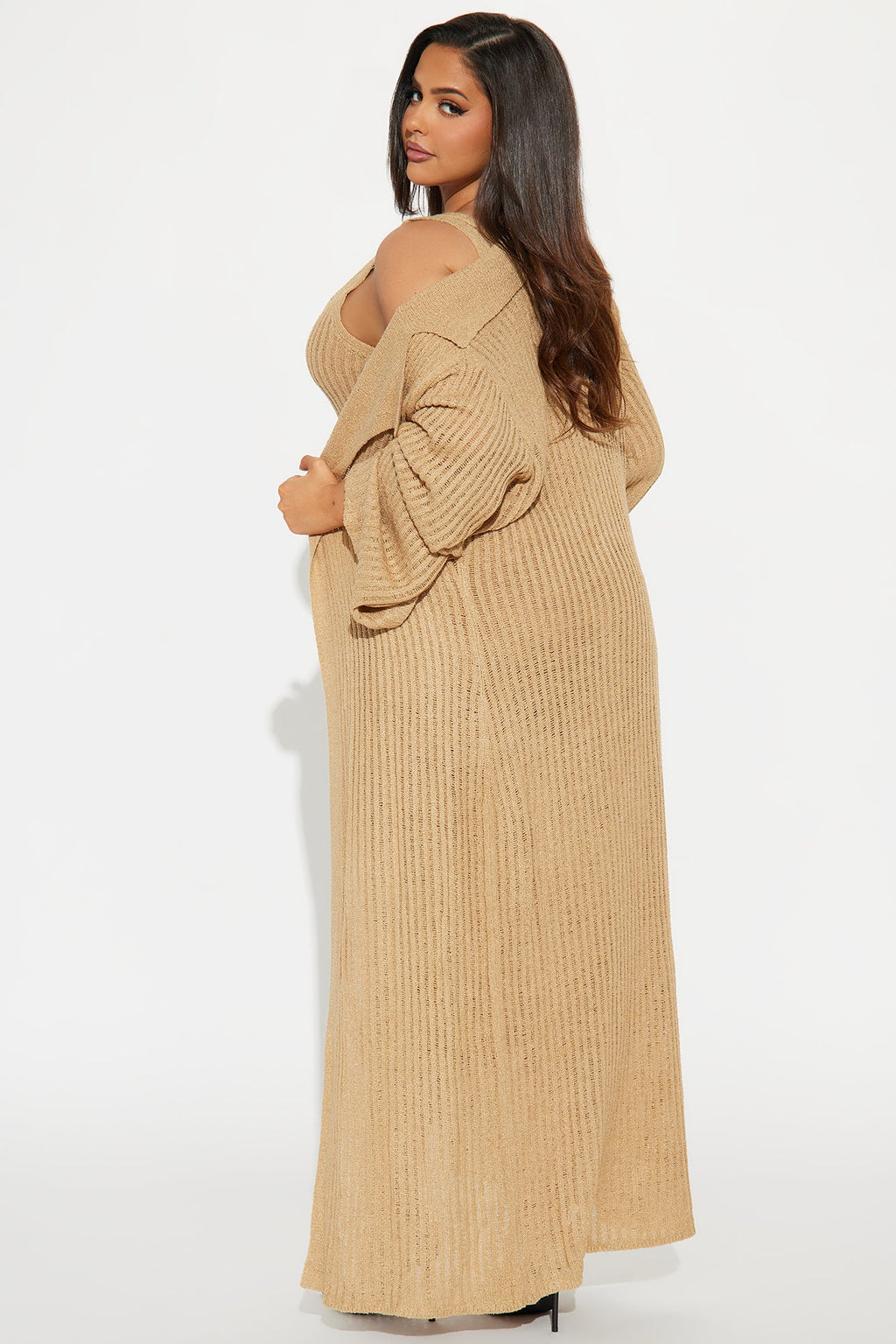Mia 2 Piece Sweater Maxi Dress Set - Mocha