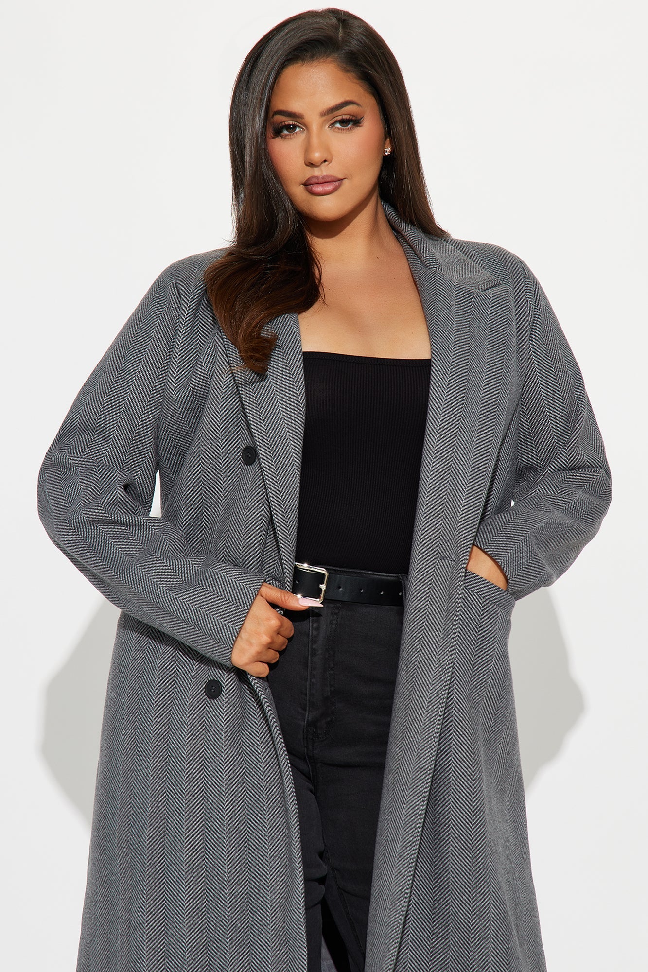 Nayeli Wool Trench - Black