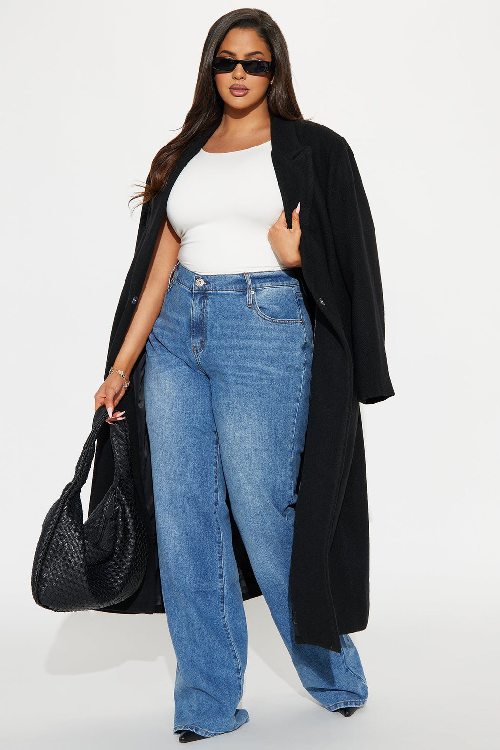 Natalie Wool Trench Coat - Black