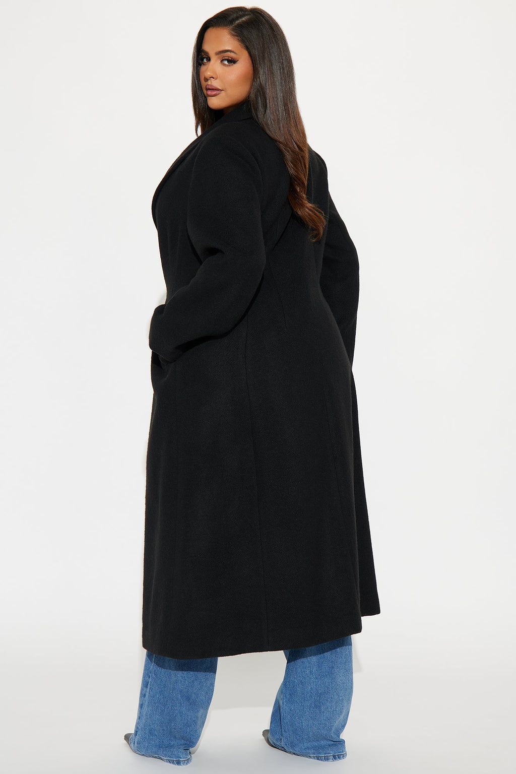 Natalie Wool Trench Coat - Black