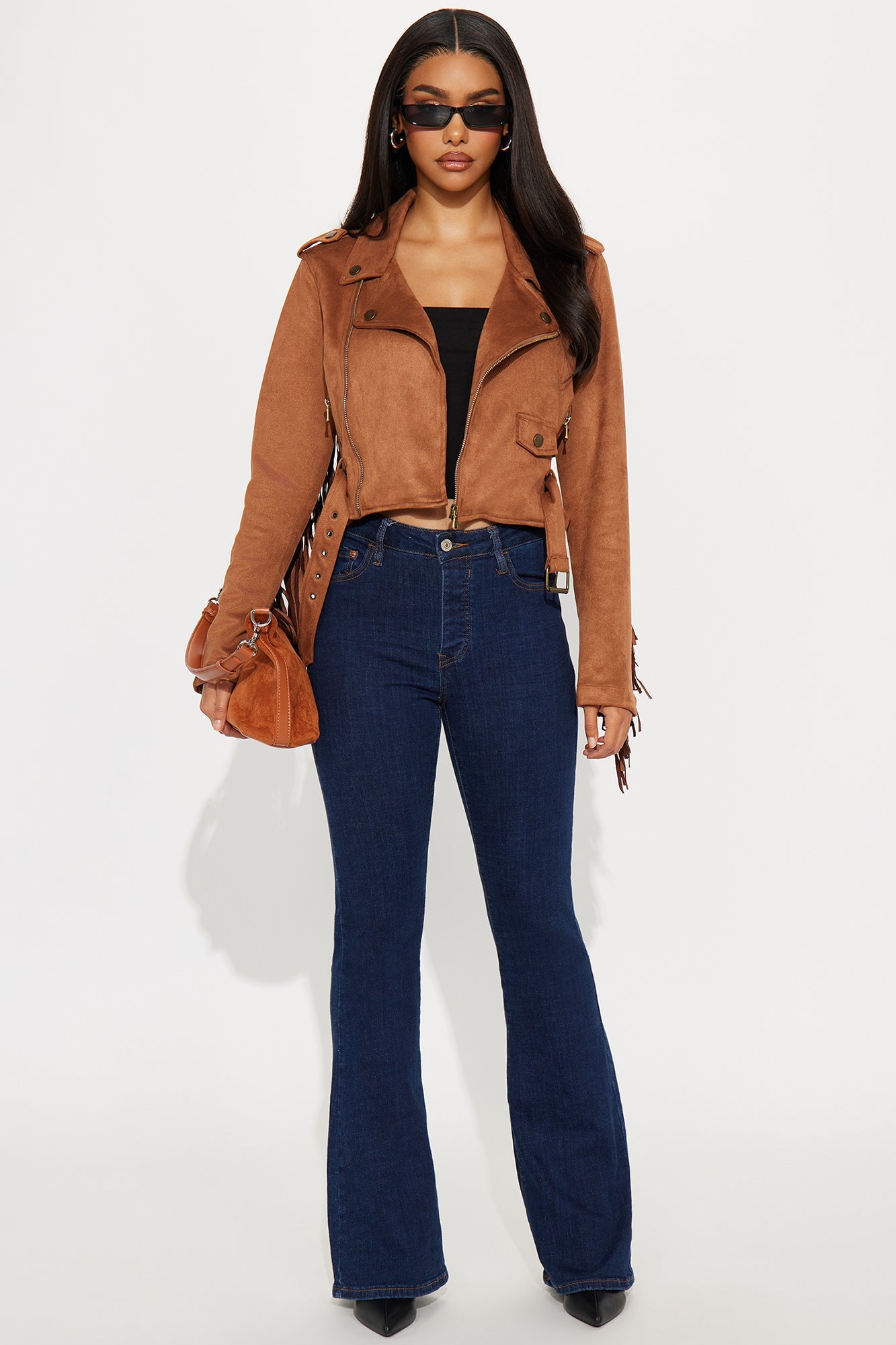 Wild West Connection Fringe Moto Jacket - Camel