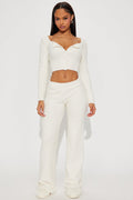 Lana Cozy Sweater Pant Set - Cream