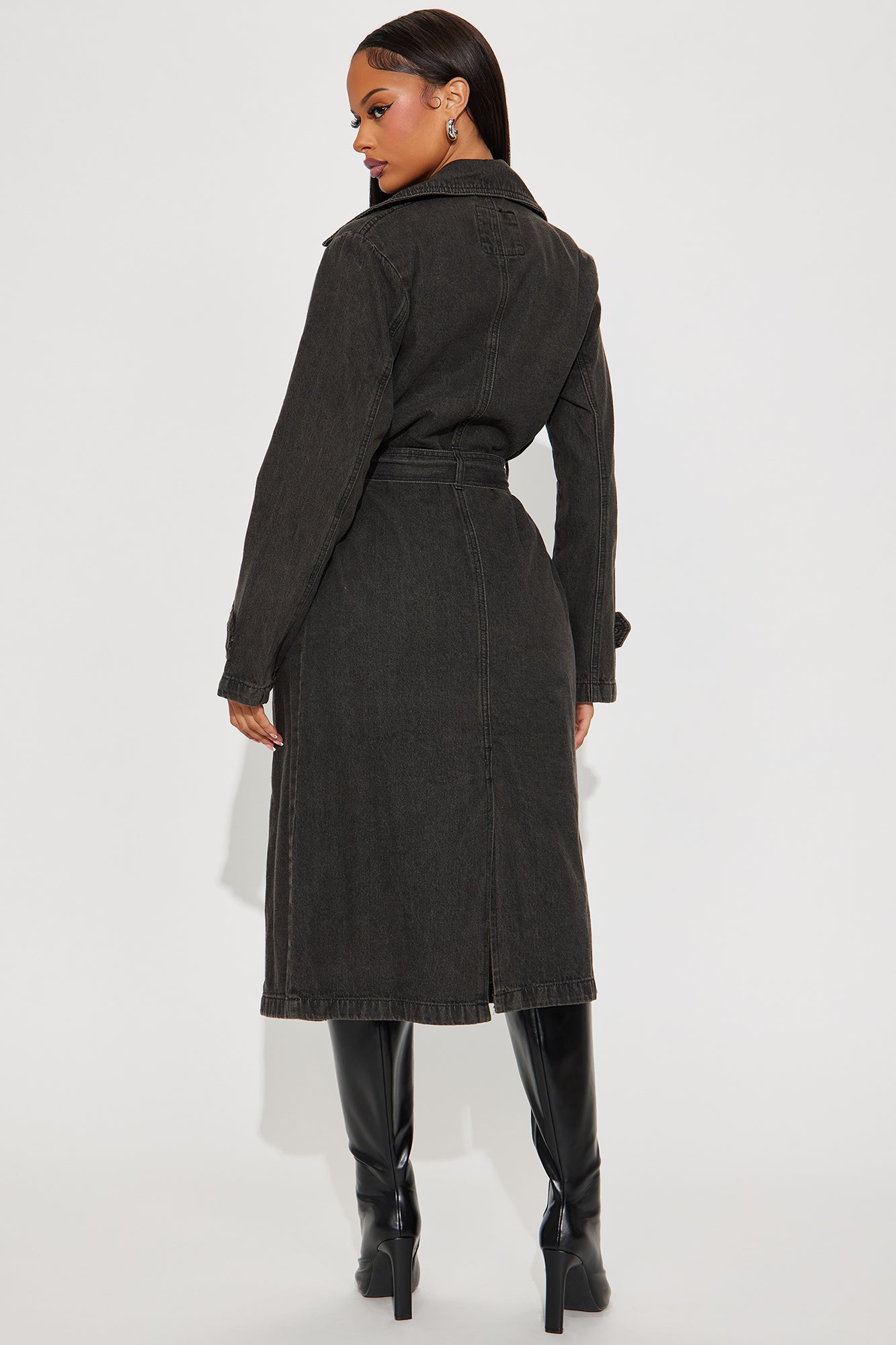 Chicago Denim Trench Coat - Black Wash