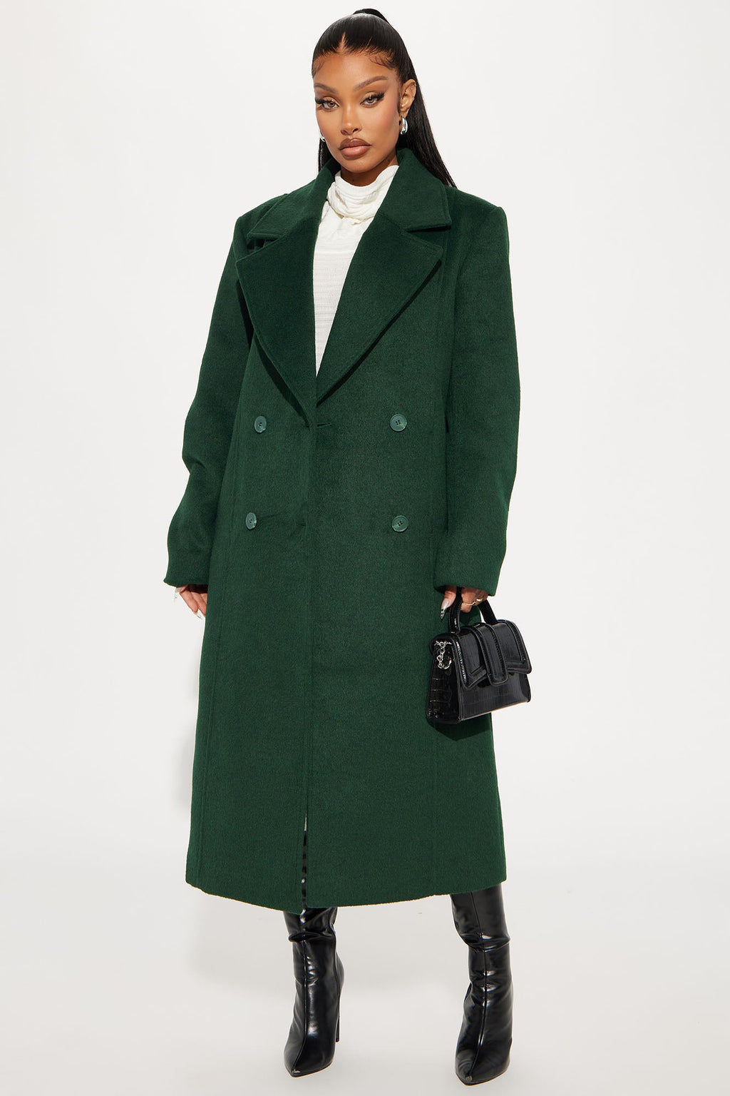 Melonie Wool Trench Coat - Hunter